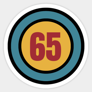 The Number 65 - sixty five - sixty fifth - 65th Sticker